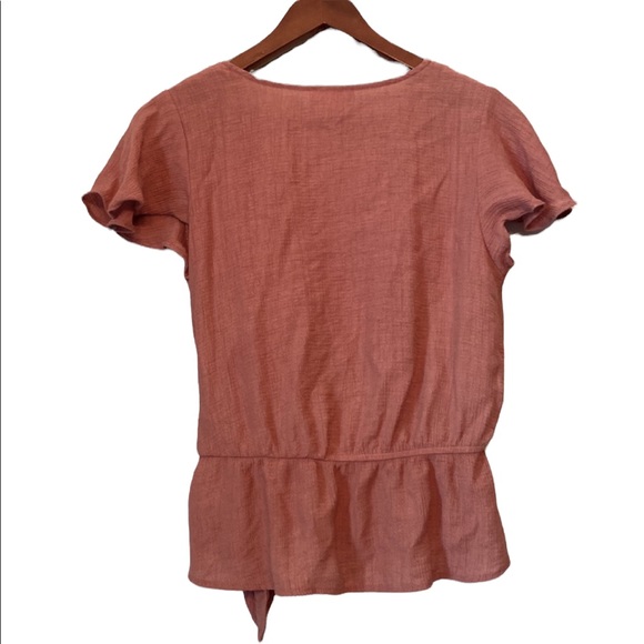 Mine Crossover Tie Front Rust Colored Top - Picture 5 of 12